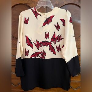 NWT Vintage Anne Namba Silk Butterfly Blouse Top S